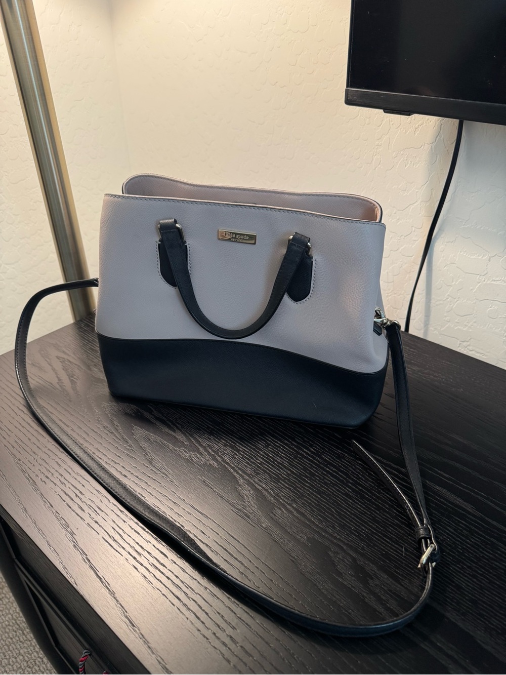 kate spade Two-Tone Black and Light Gray Shoulder Bag
